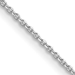 1.25mm Rhodium Sterling Silver Solid D/C Cable Chain Necklace, 16 Inch